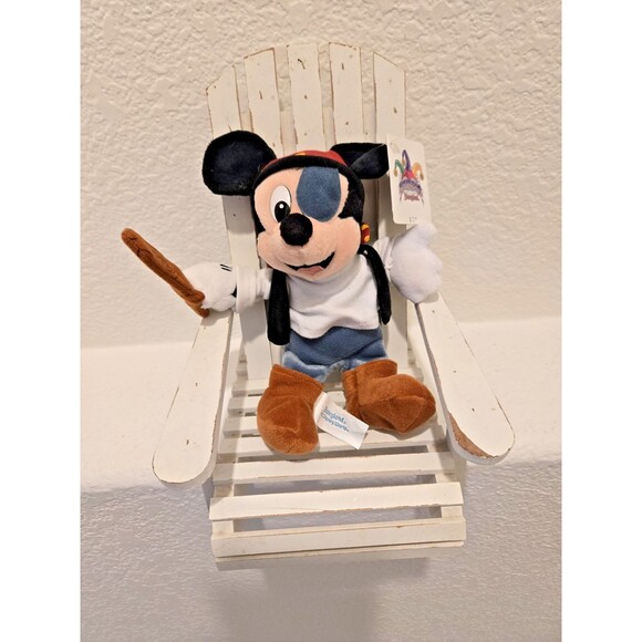 Disney World Mickey Mouse Pirate 90s Nostalgia 9" Plush Beanie NEW NWT - Picture 3 of 10
